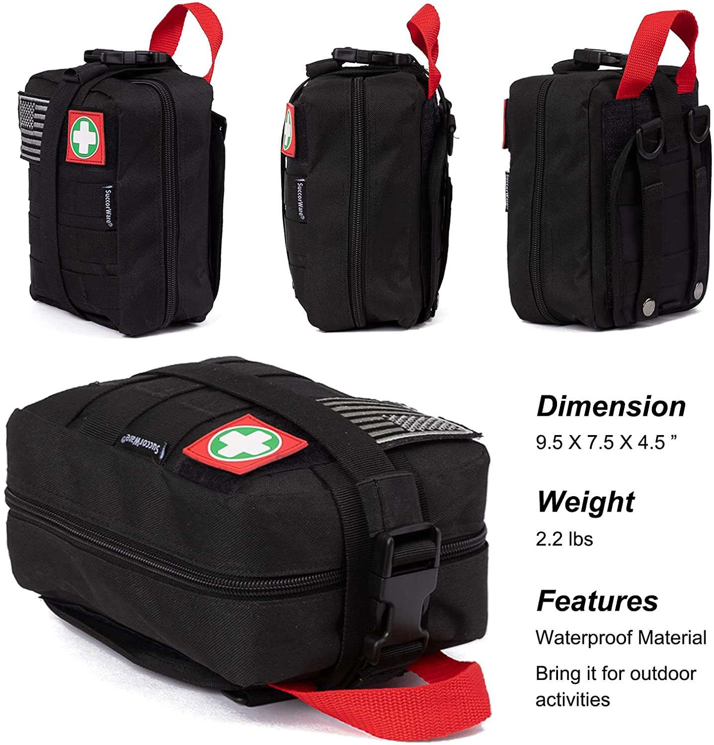 Black Multi-Purpose First Aid Kupona Gear yeKambi