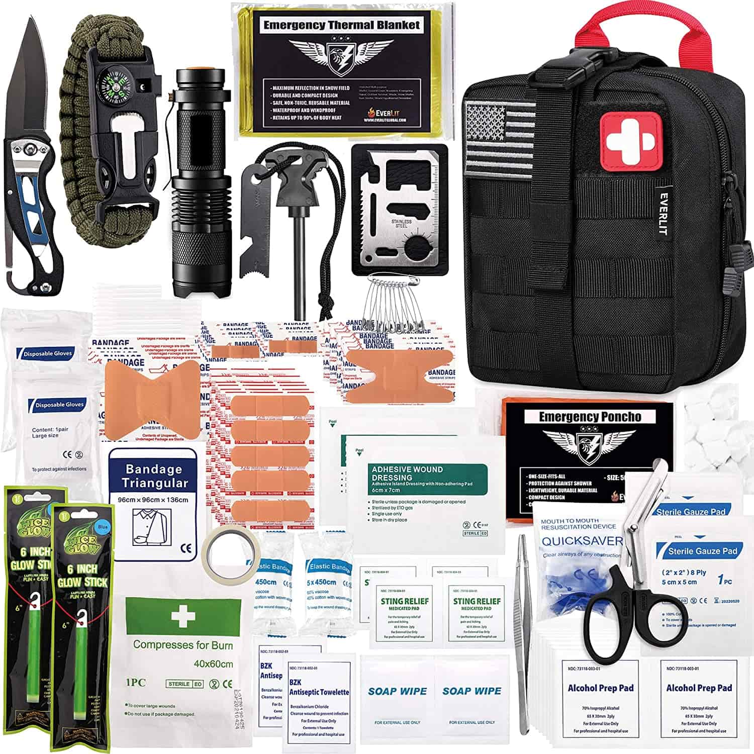 YeBlack Kupona Kwekutanga Yekubatsira Kit Ine Ine 250 Piece First Aid Kit