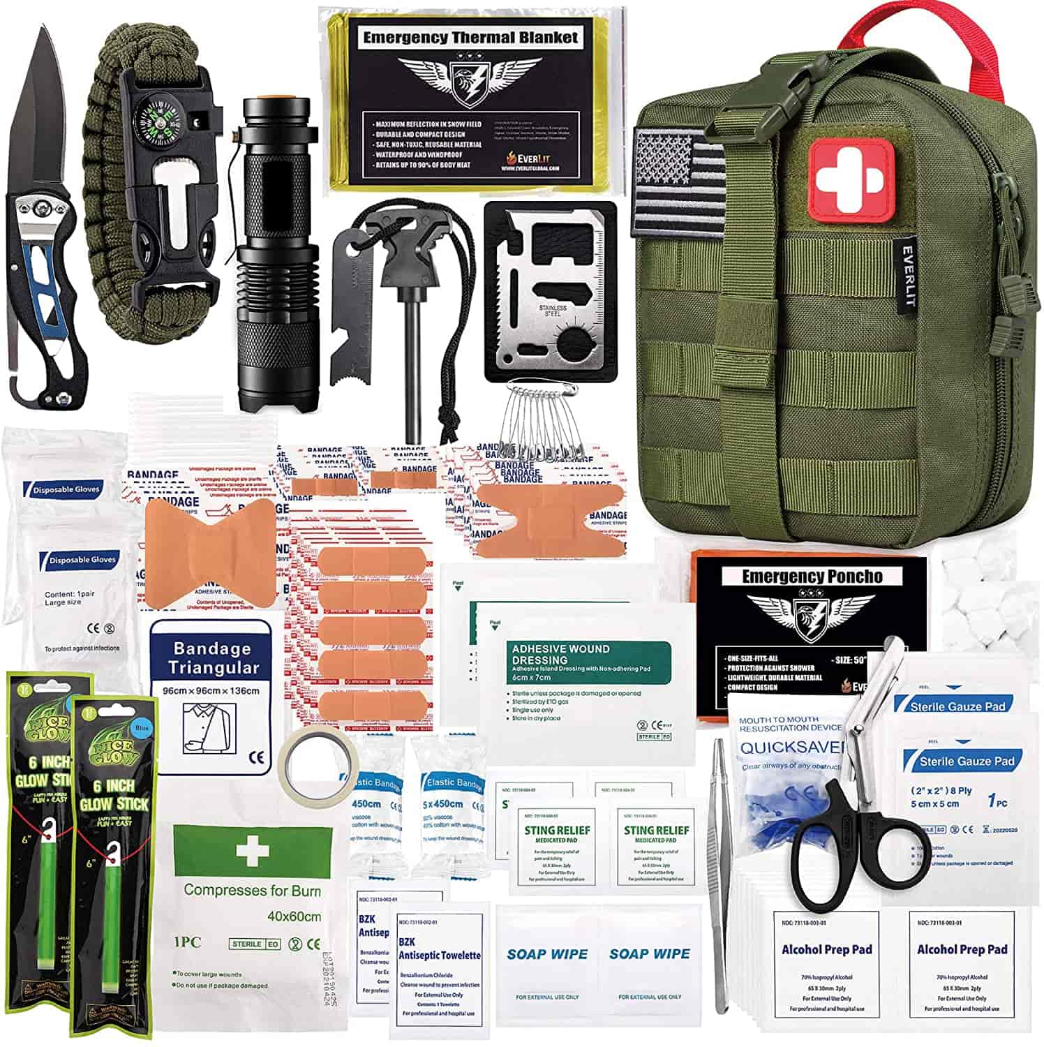 Green Kupona Kwekutanga Kwekubatsira Kit Ine Ine 250 Piece First Aid Kit